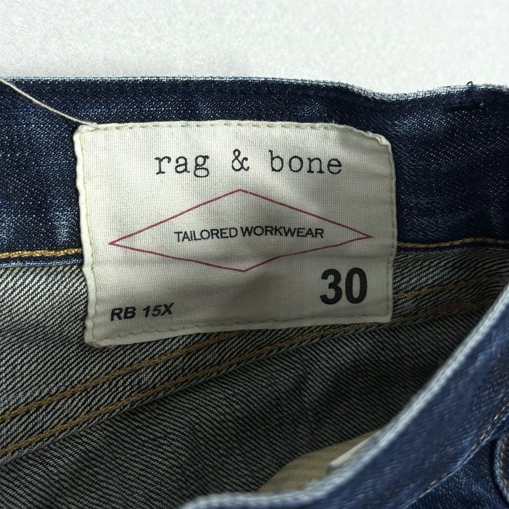 Rag and Bone Jeans Mens 30 Slim Straight 15X Tailored Workwear Olive Resin 30x31 - Picture 7 of 16